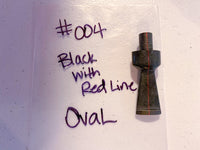 Lucite Black with Red line Oval Stem #004