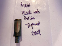 Lucite Oval Black with Red line stem #006